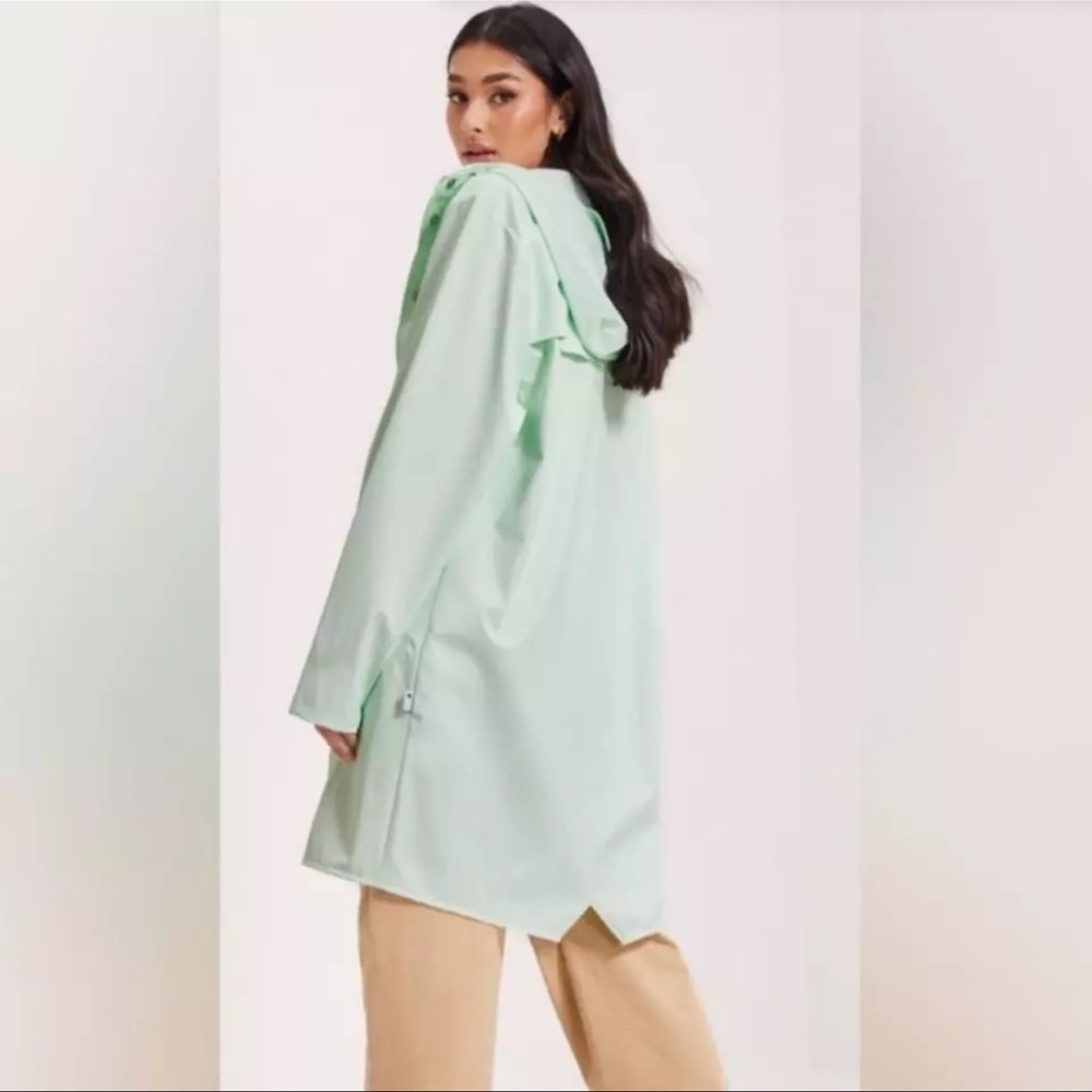 Rains Long Jacket in Mineral